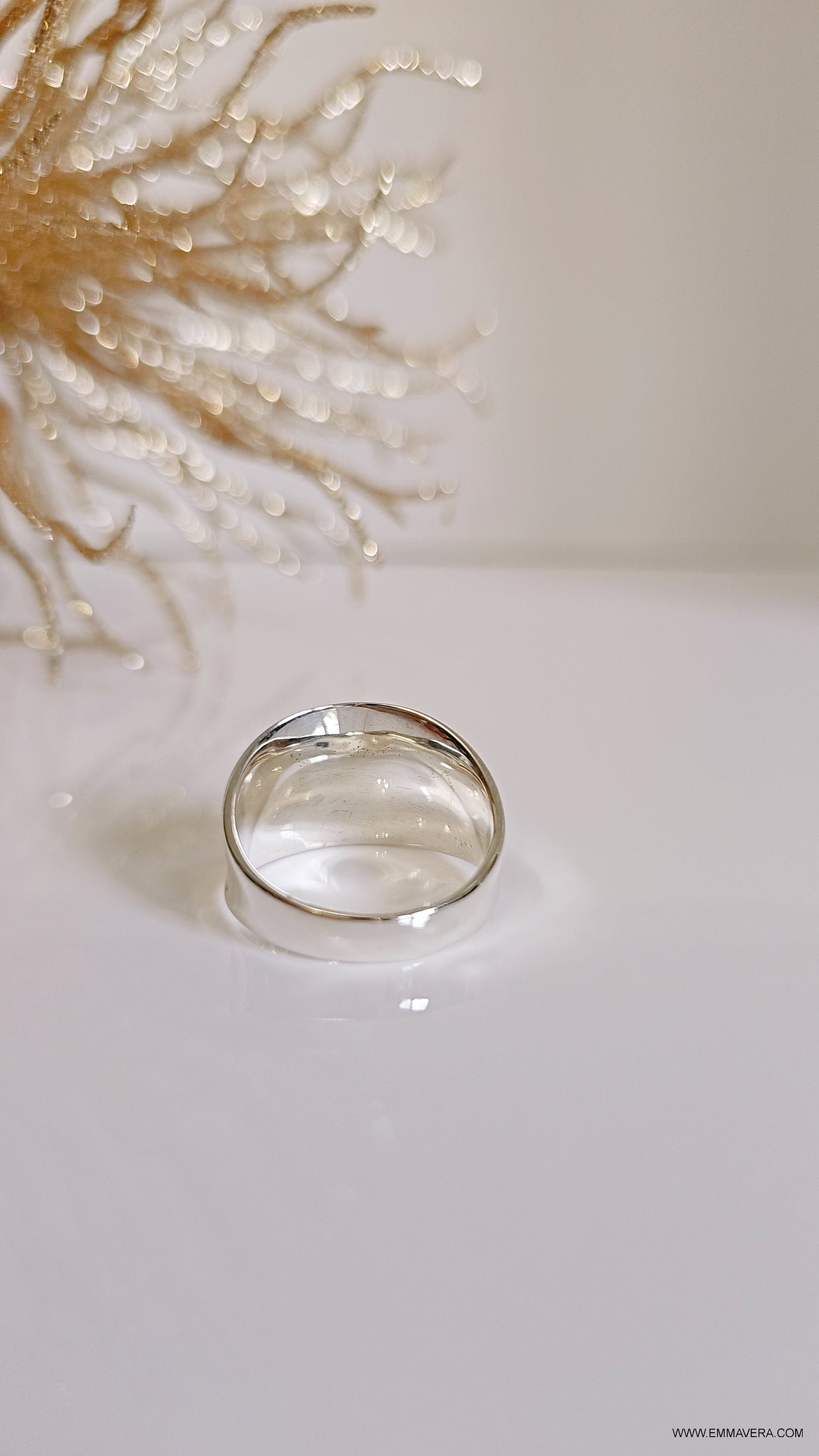 Concave Hammered Ring