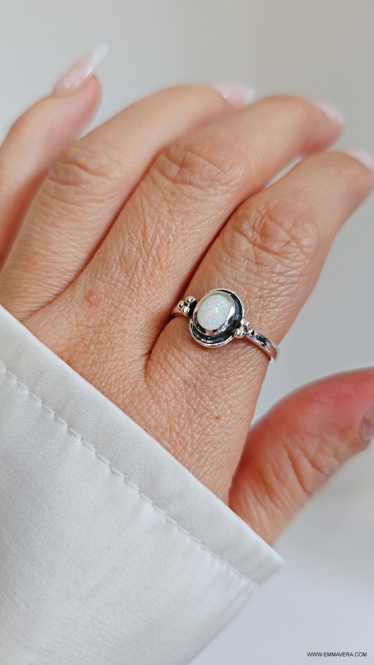 Rainbow Opal Ring – 925 Sterling Silver