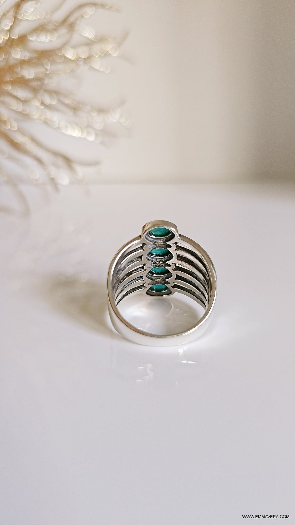 Stone Tribal Bohemian Turquoise Ring