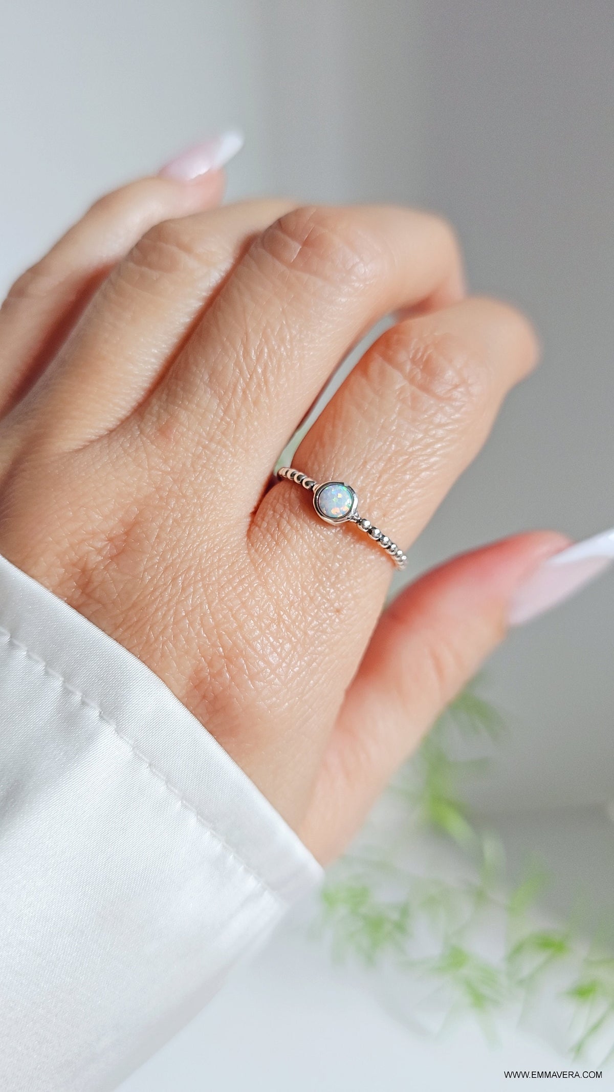 Beaded Turquoise Ring – Sterling Silver