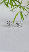 Natural Larimar Studs Earrings – 925 Sterling Silver