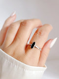 Minimalist Oval Onyx Ring – 925 Sterling Silver