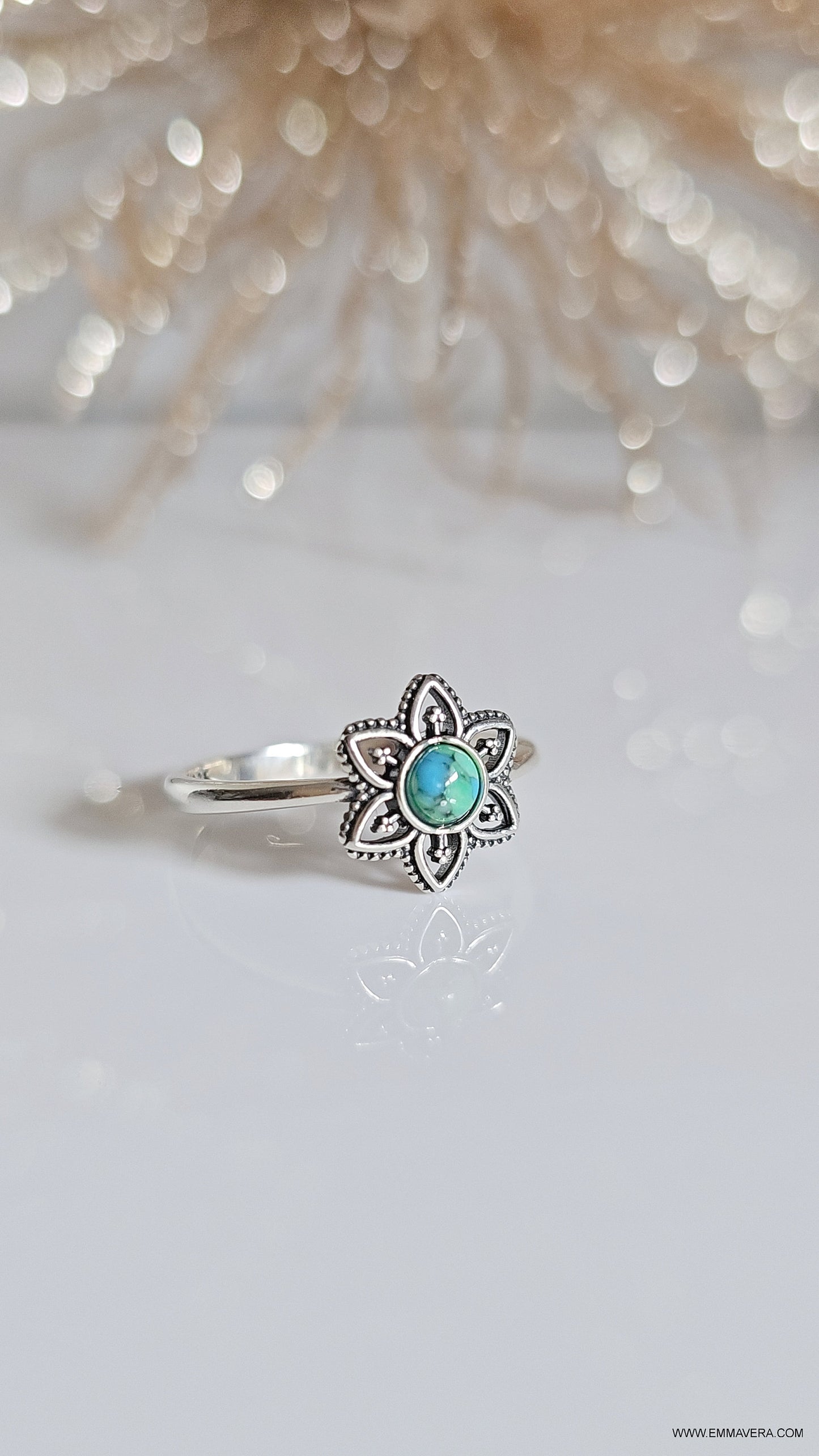 Turquoise Mandala Ring