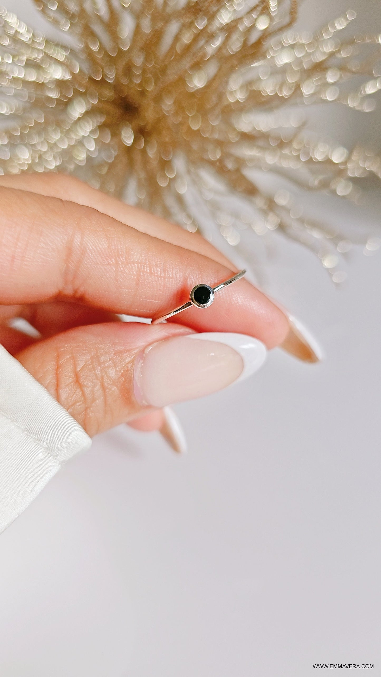 Dainty Black Onyx Ring