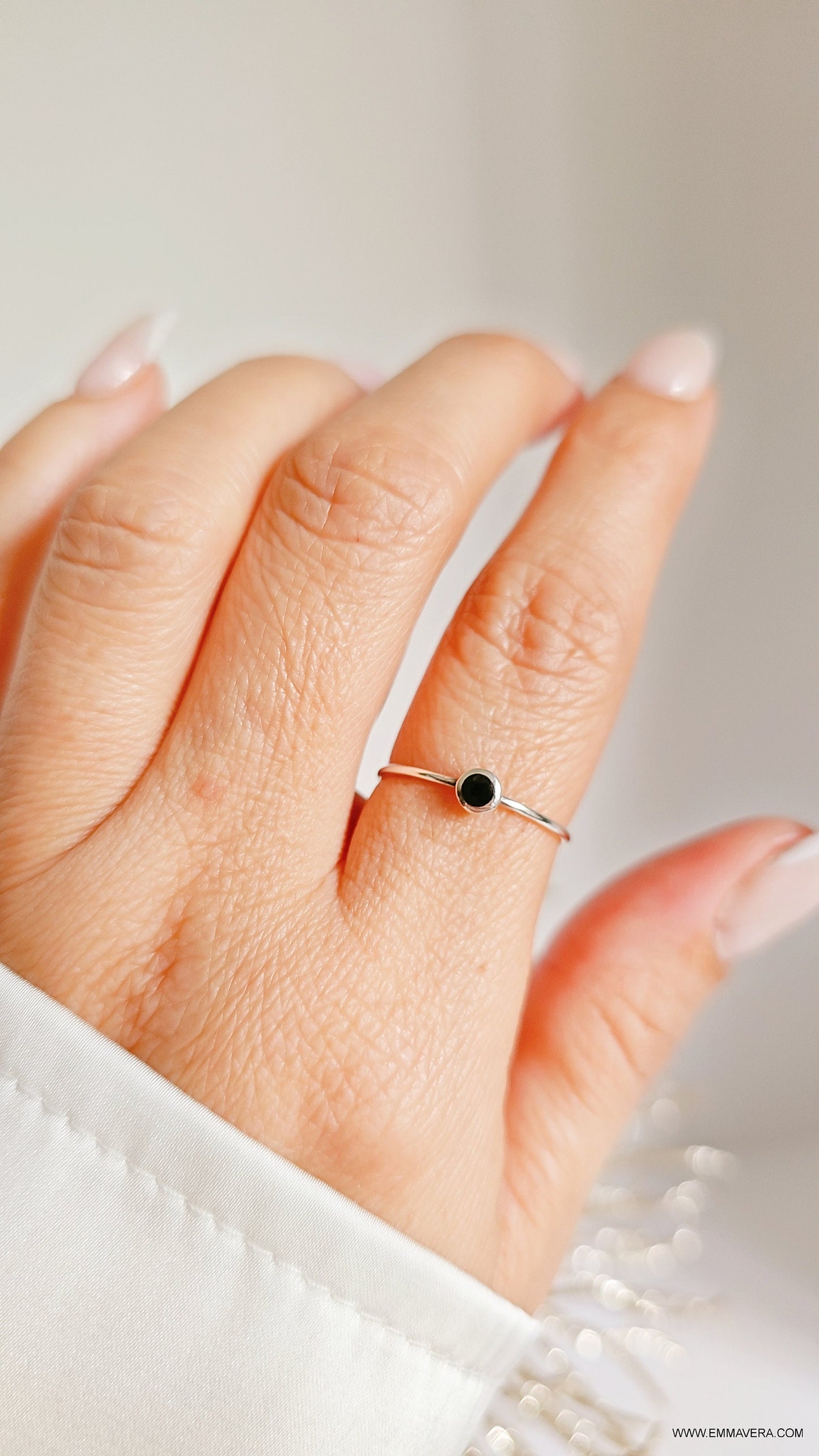 Dainty Black Onyx Ring