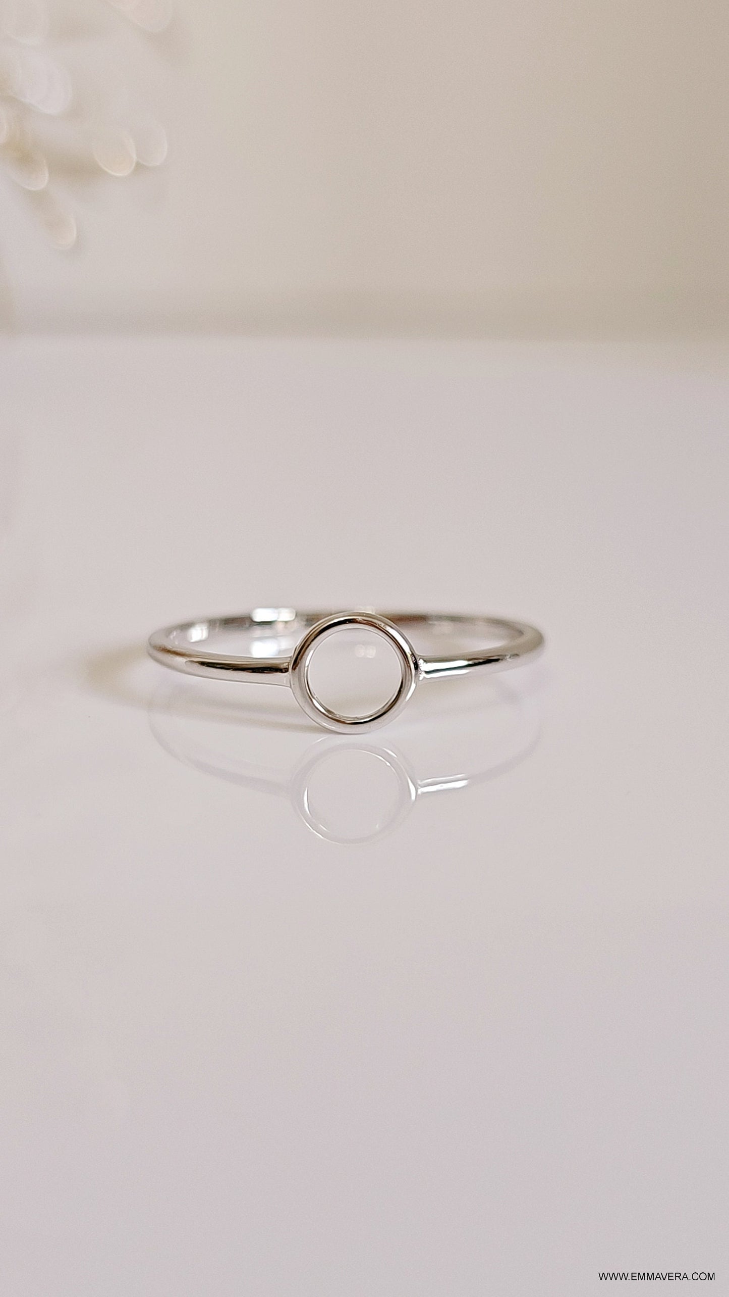 Dainty Open Circle Ring Sterling Silver O Ring