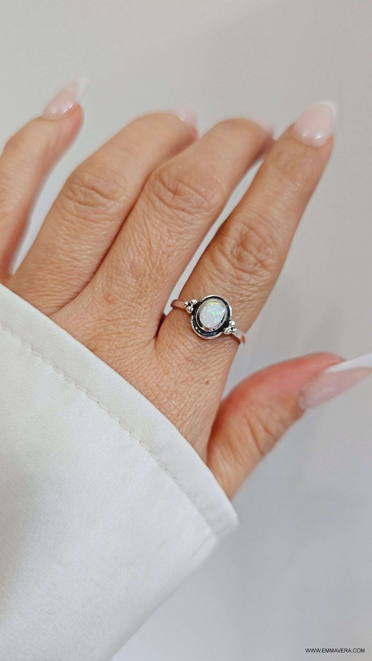 Rainbow Opal Ring – 925 Sterling Silver