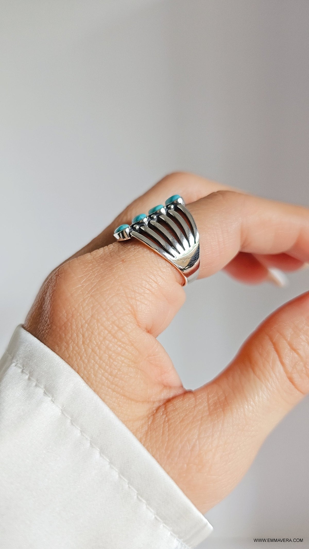 Stone Tribal Bohemian Turquoise Ring
