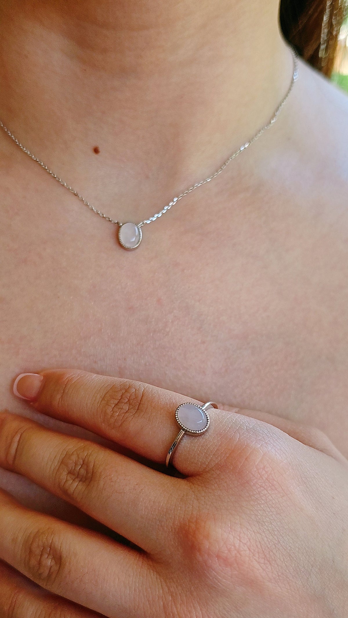 Rose Quartz Pendant – Sterling Silver