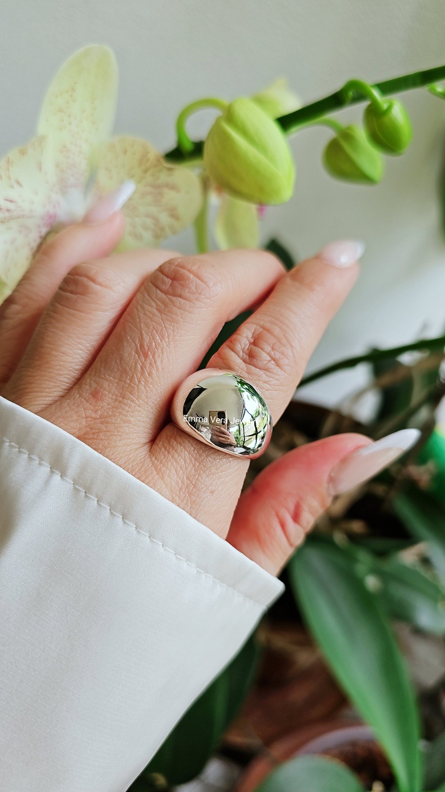 Large Sterling Silver Dome Ring