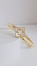 Mother of Pearl Large Clover Bangle Bracelet