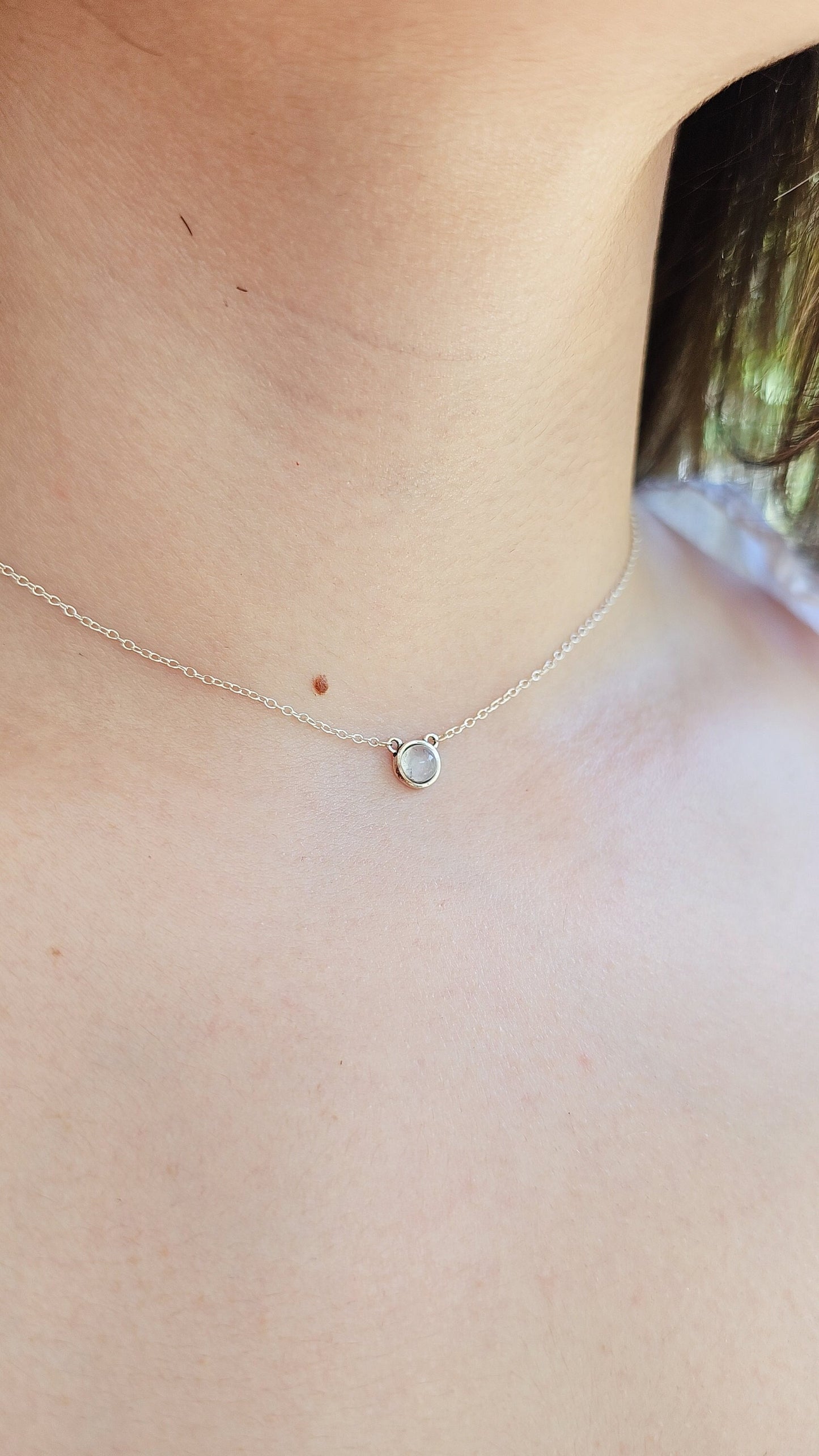 Sterling Silver Moonstone Pendant Necklace