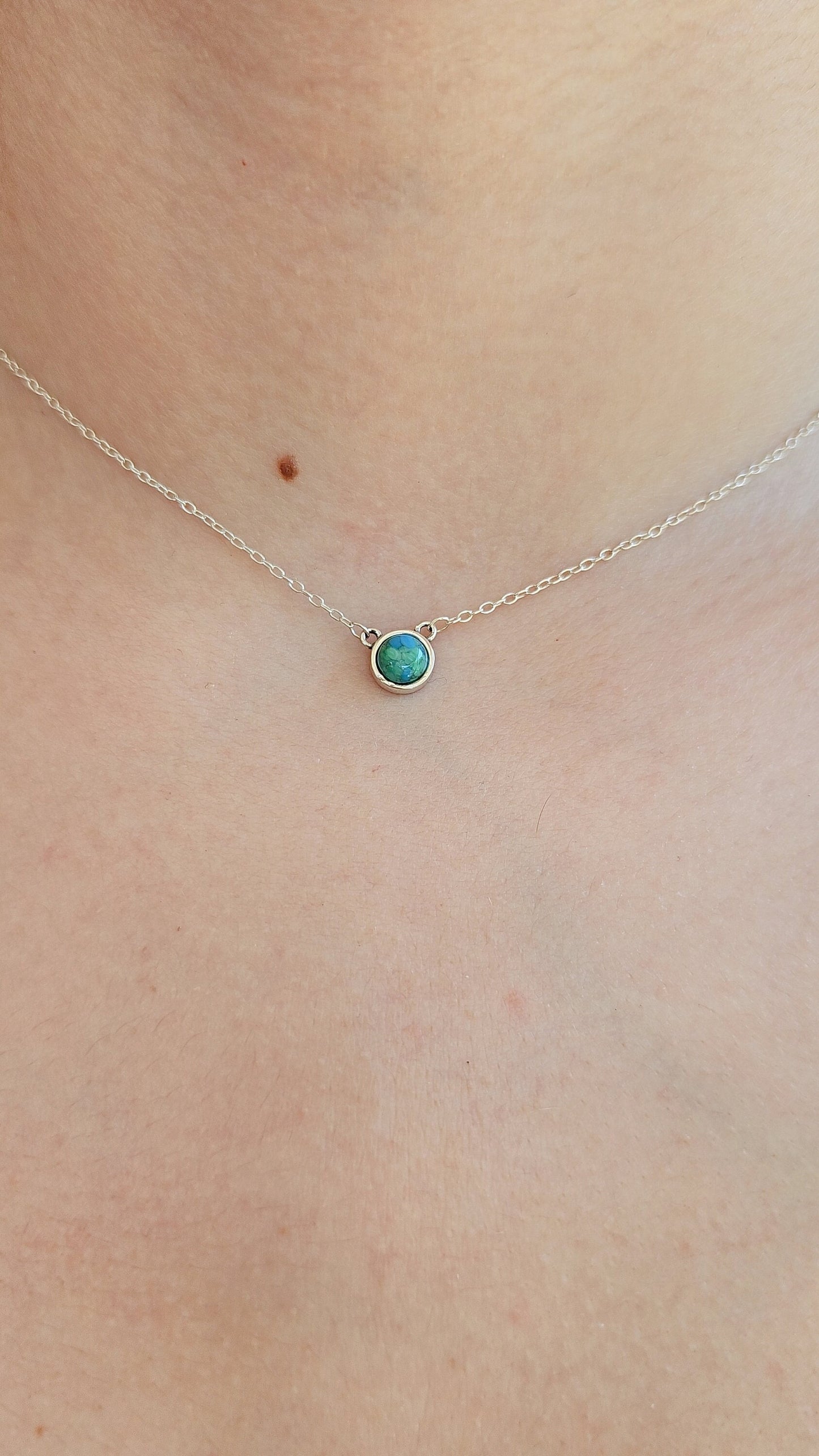 Sterling Silver Turquoise Pendant Necklace