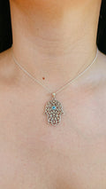 Hamsa Mother of Pearl Pendant – 925 Sterling Silver