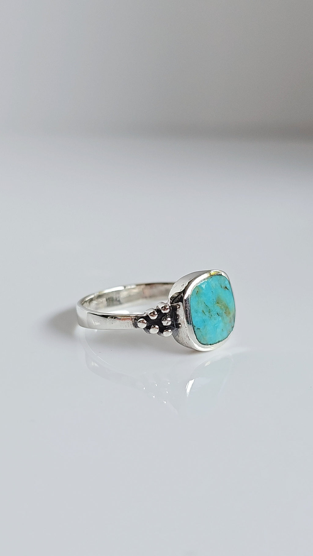 Turquoise Sterling Silver Bali Ring