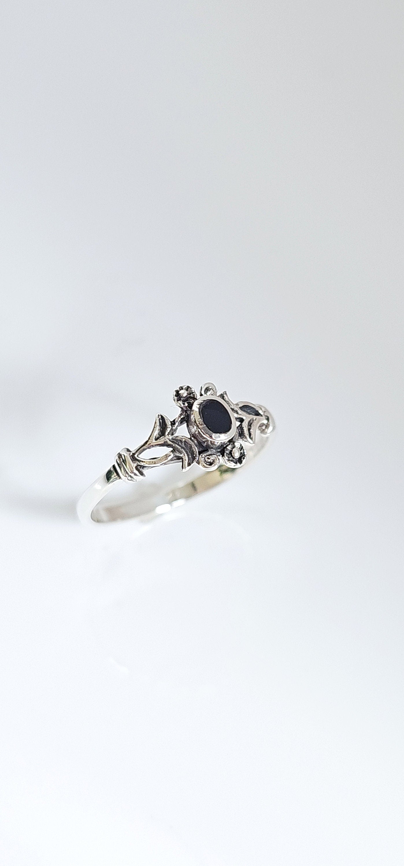 Black Onyx Celtic Ring