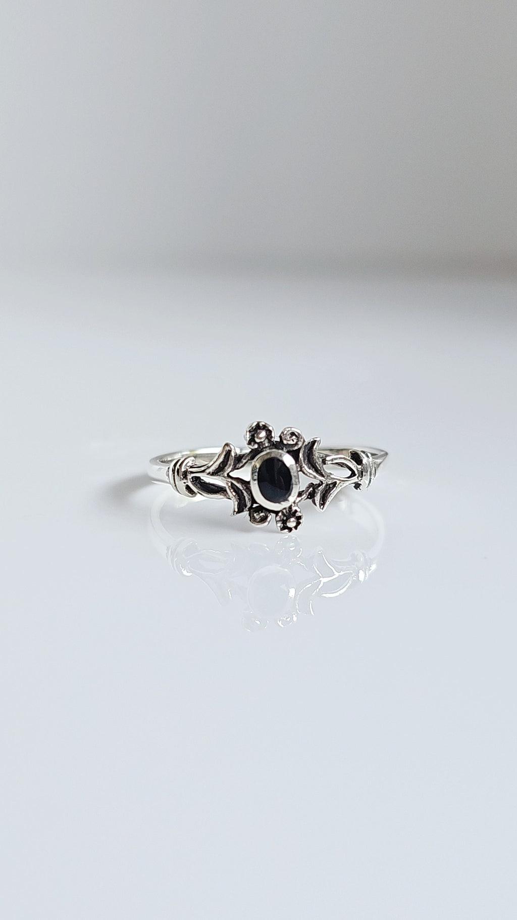 Black Onyx Celtic Ring