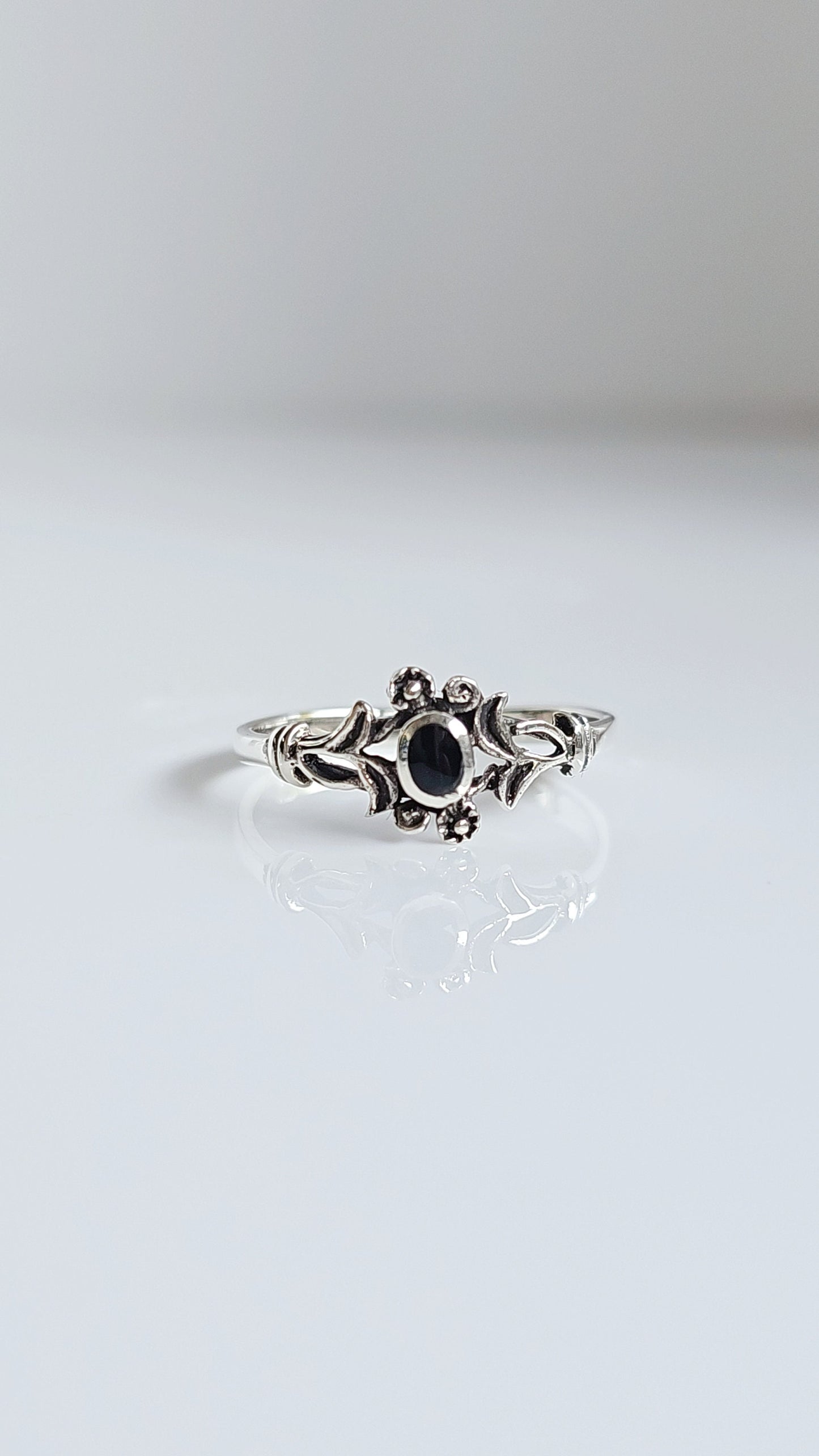 Black Onyx Celtic Ring