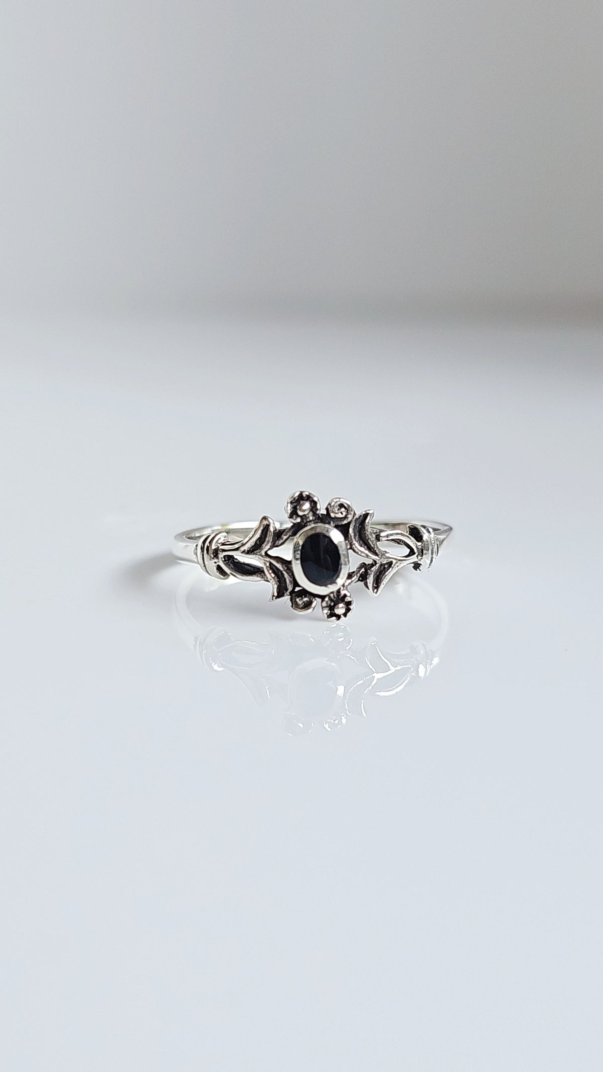 Black Onyx Celtic Ring