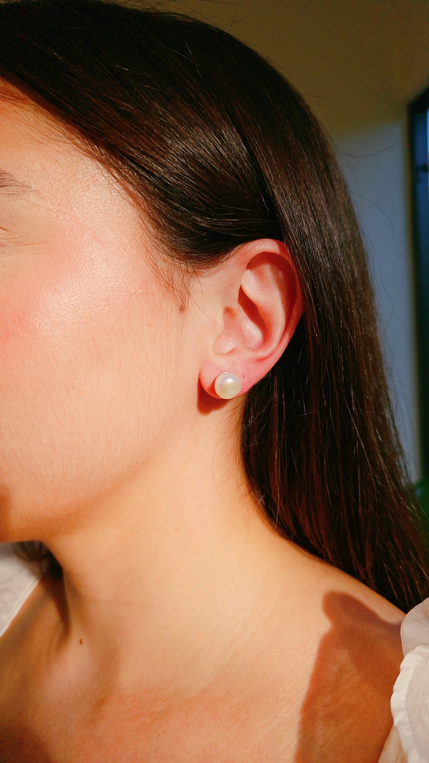 Large Pearl Studs Earrings