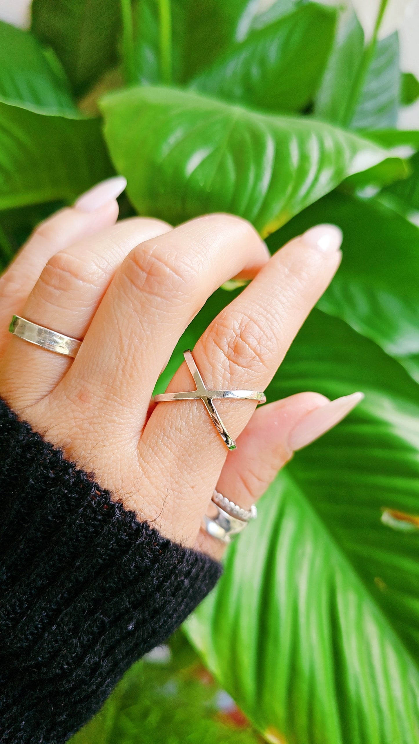 Criss Cross Ring Sterling Silver X Ring