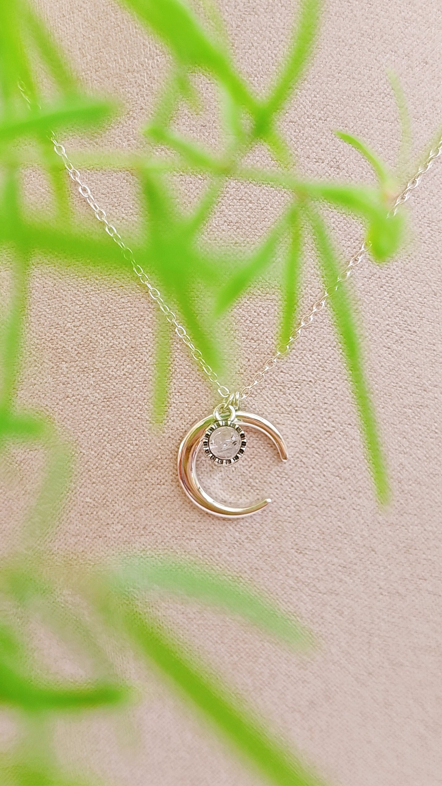 Sterling Silver Moon and Sun Celtic Pendant, Silver Chain, Celtic Necklace, Chain included