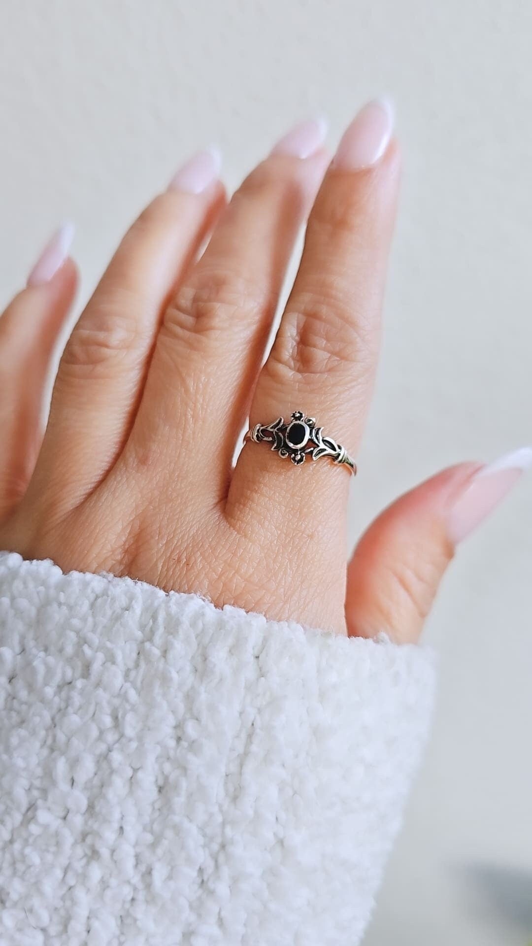 Black Onyx Celtic Ring