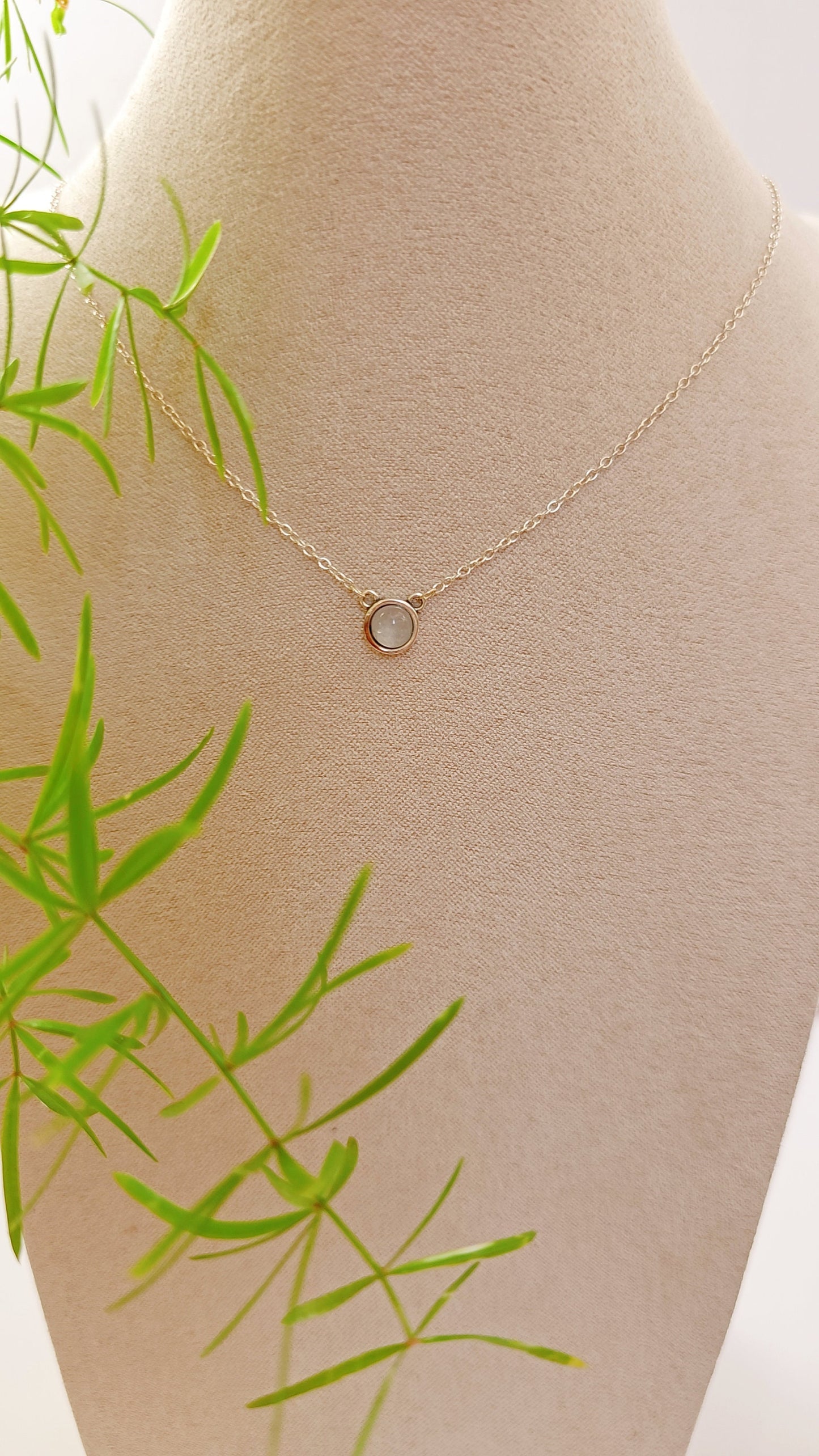 Sterling Silver Moonstone Pendant Necklace