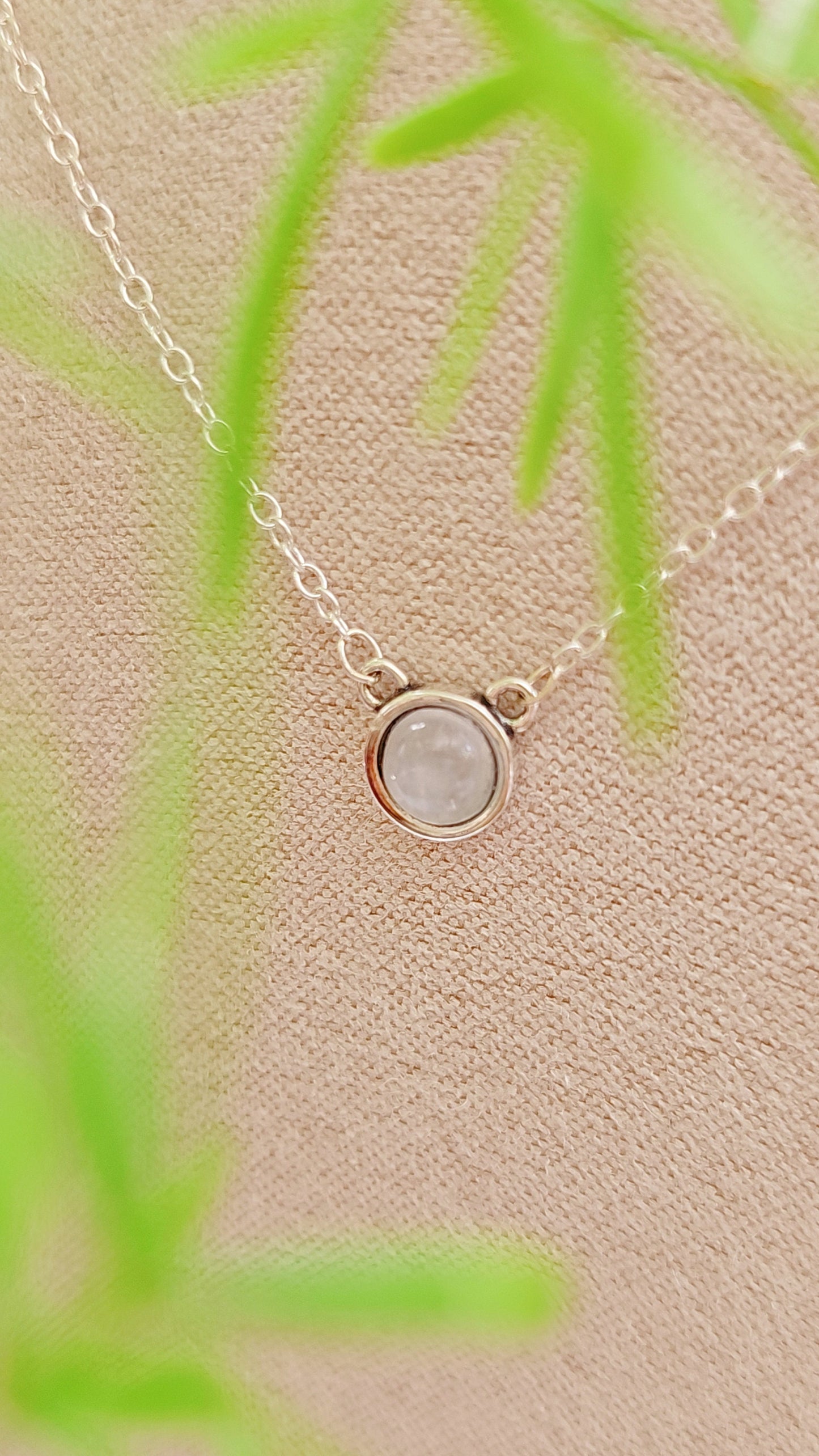 Sterling Silver Moonstone Pendant Necklace