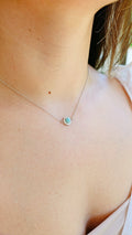 Sterling Silver Dainty Larimar Pendant Necklace