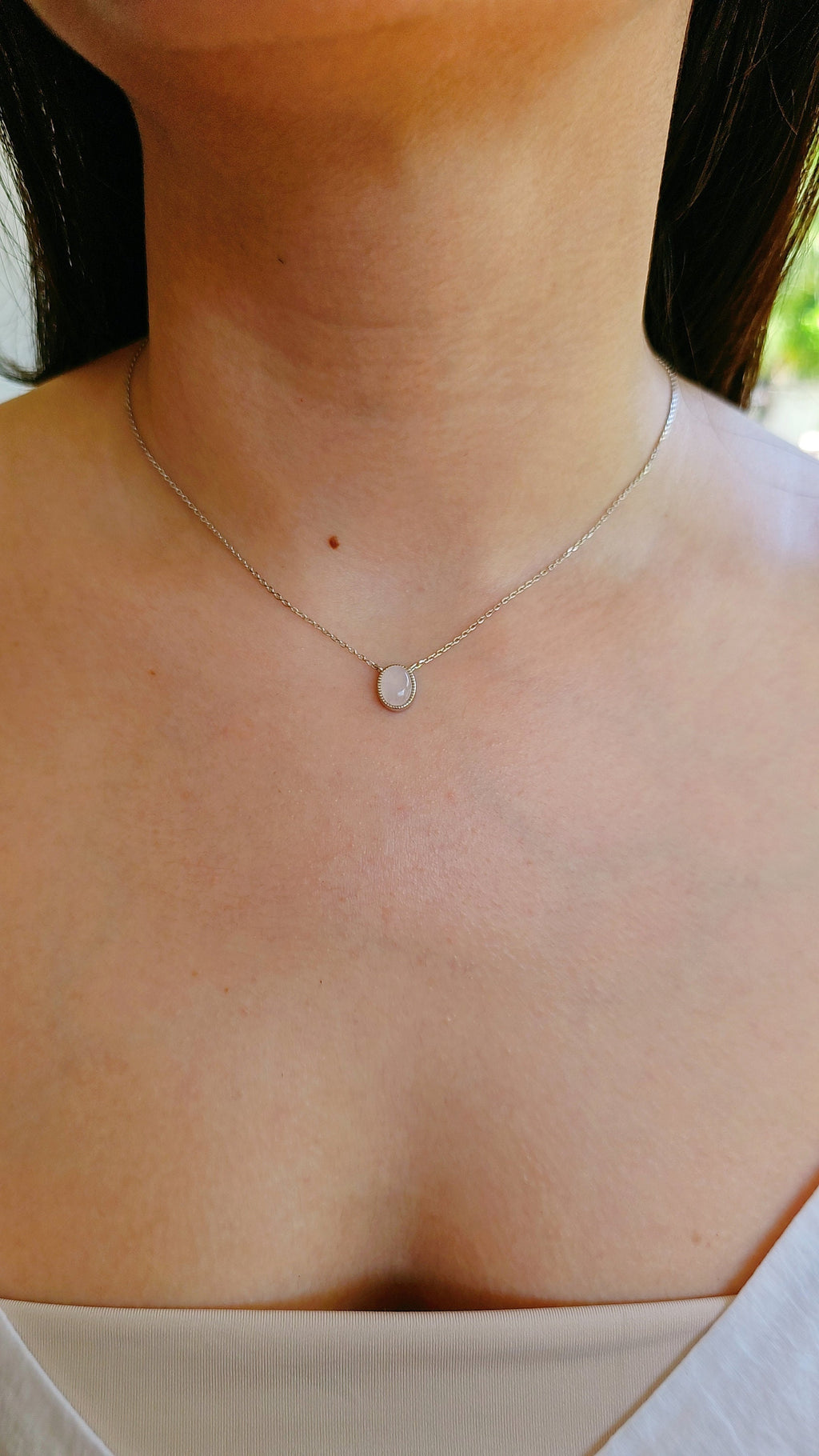Rose Quartz Pendant – Sterling Silver