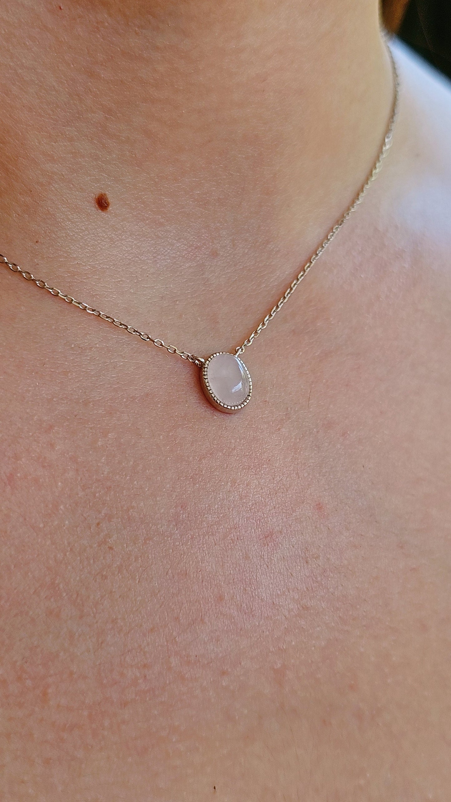 Sterling Silver Rose Quartz Pendant Necklace, Pink Stone Pendant, Rose Quartz Pendant Necklace, Graduation Gift, Gift Ideas, Gift for her