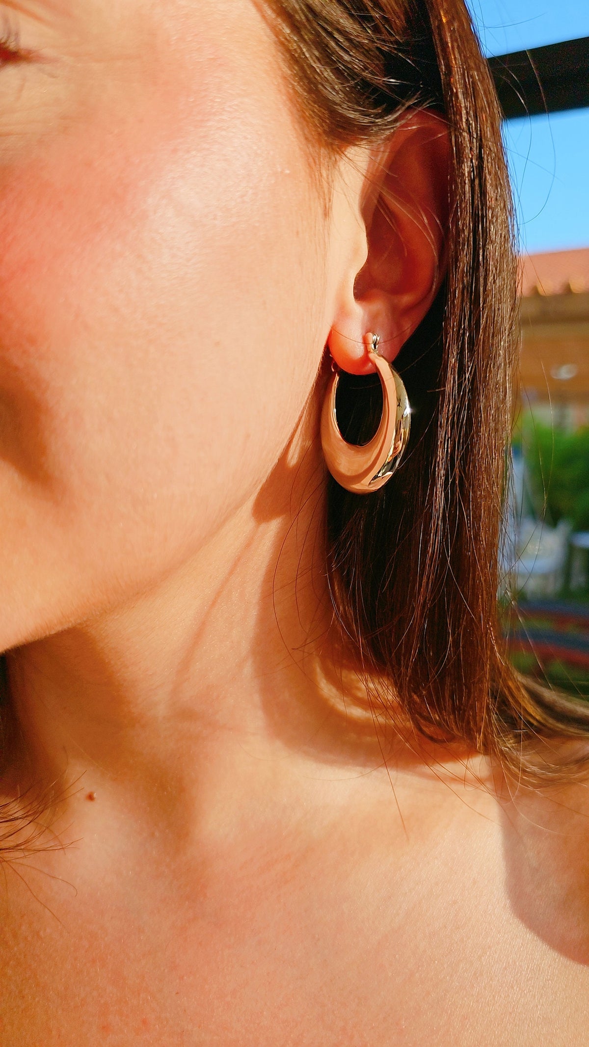 Large Sterling Silver Oval Hoops 33mm Drop