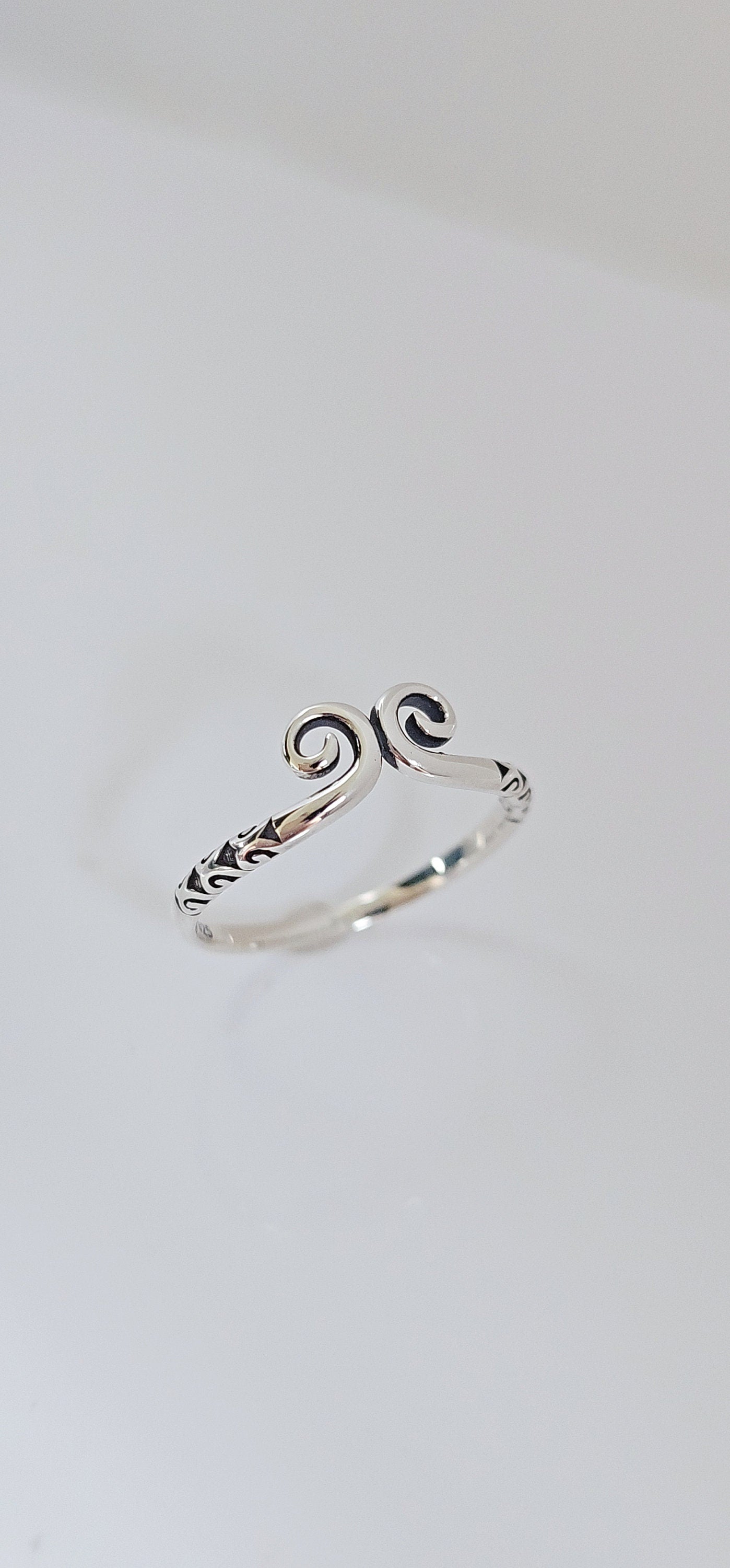 Dainty Spiral Ring Sterling Silver Women Ring