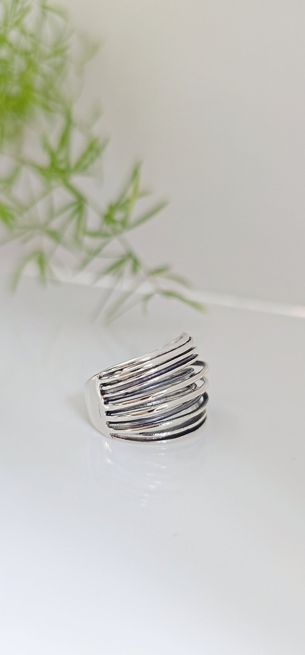 Solid Woven Pattern Ring – 925 Sterling Silver