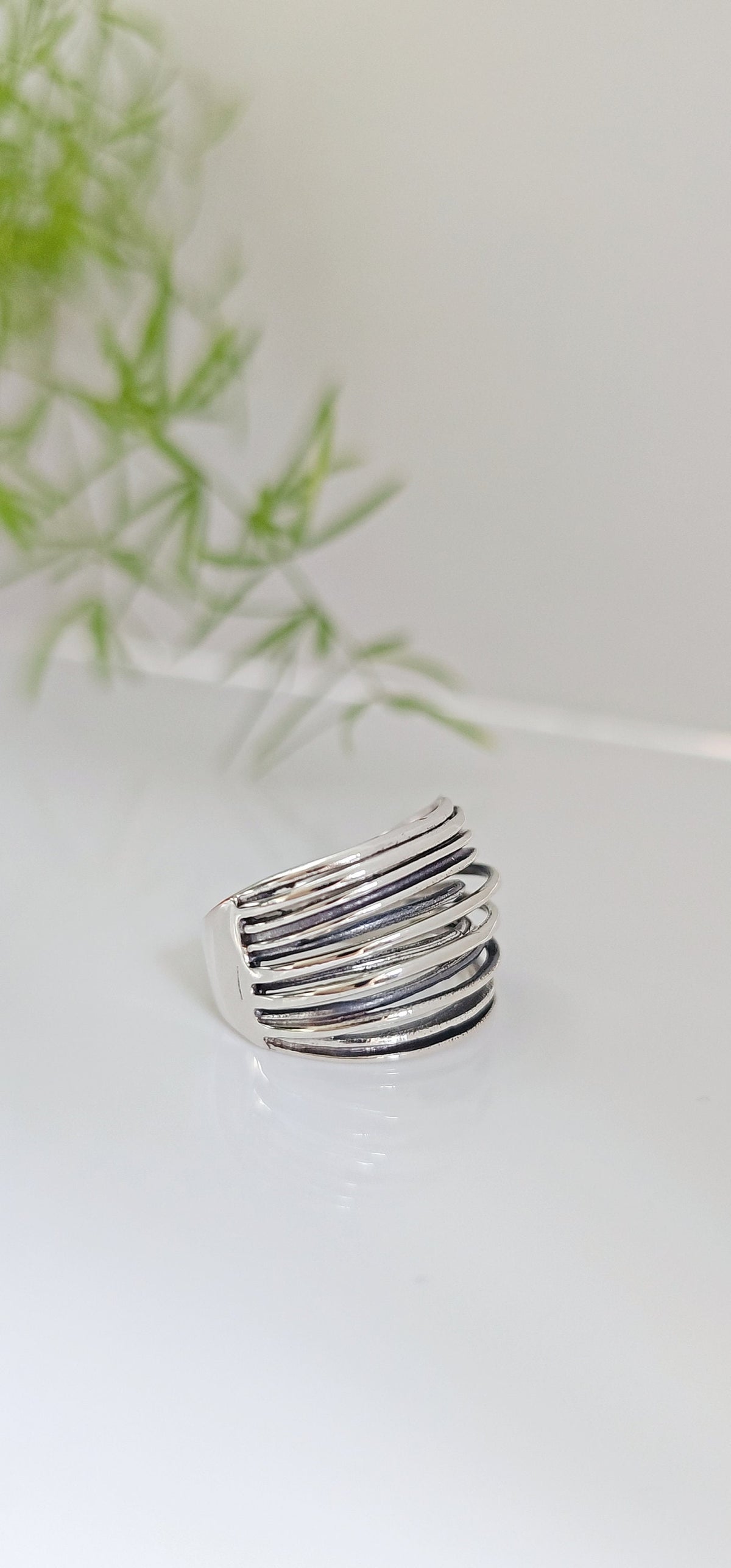 Solid Woven Pattern Ring – 925 Sterling Silver