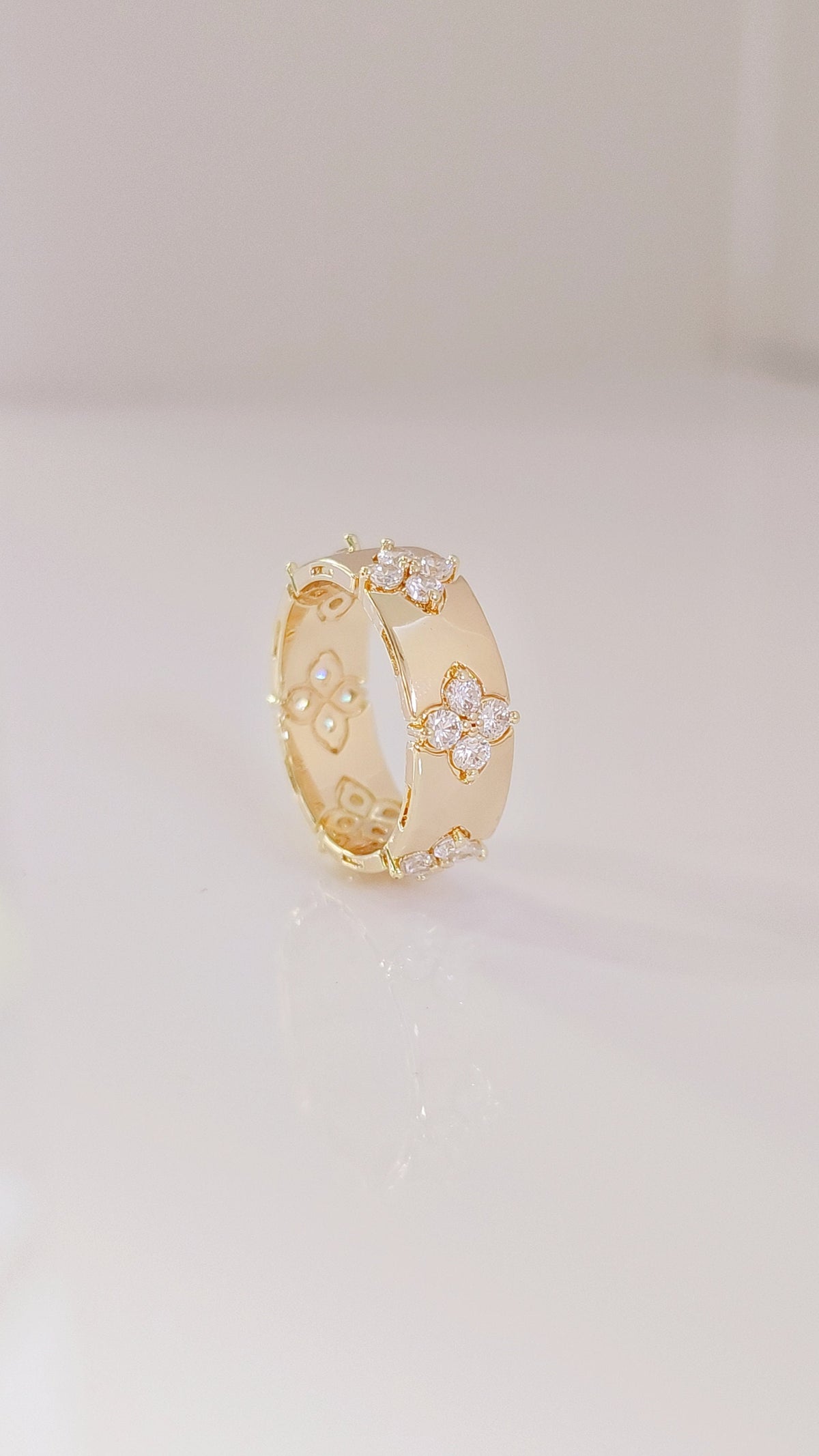 Gold Clover Ring – 925 Sterling Silver