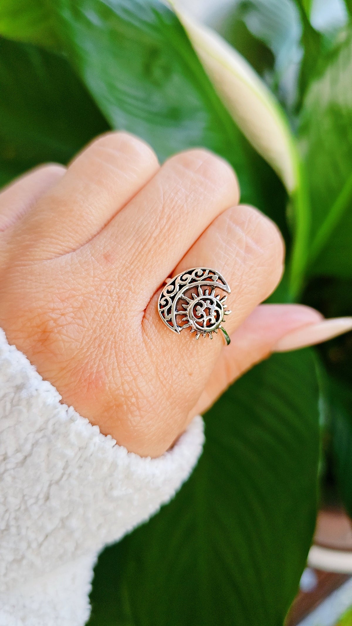 Moon Sun Ring – Sterling Silver