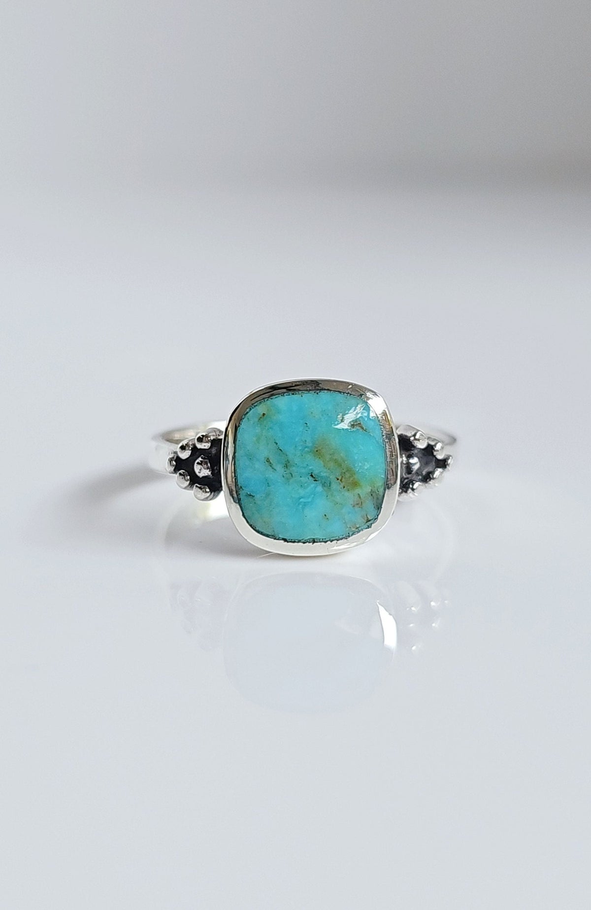 Turquoise Sterling Silver Bali Ring