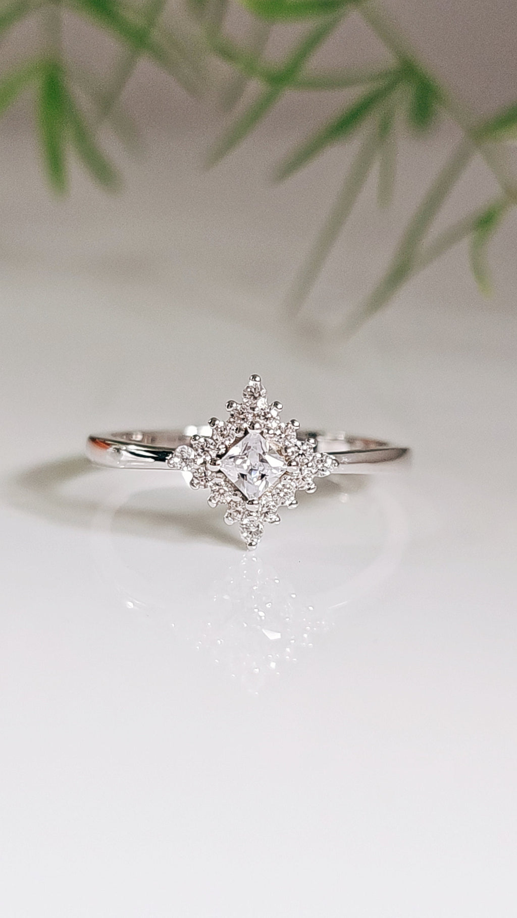 Princess Cut Wedding Ring – 925 Sterling Silver