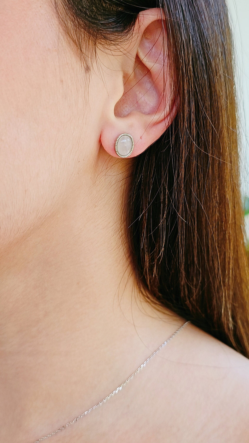 Rose Quartz Earrings – Sterling Silver
