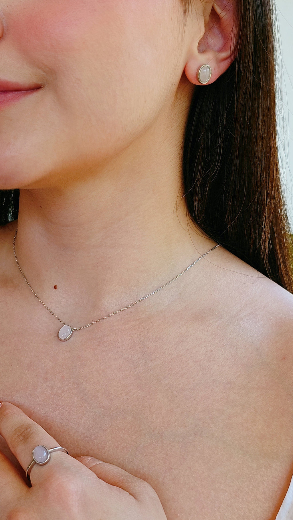 Rose Quartz Earrings – Sterling Silver