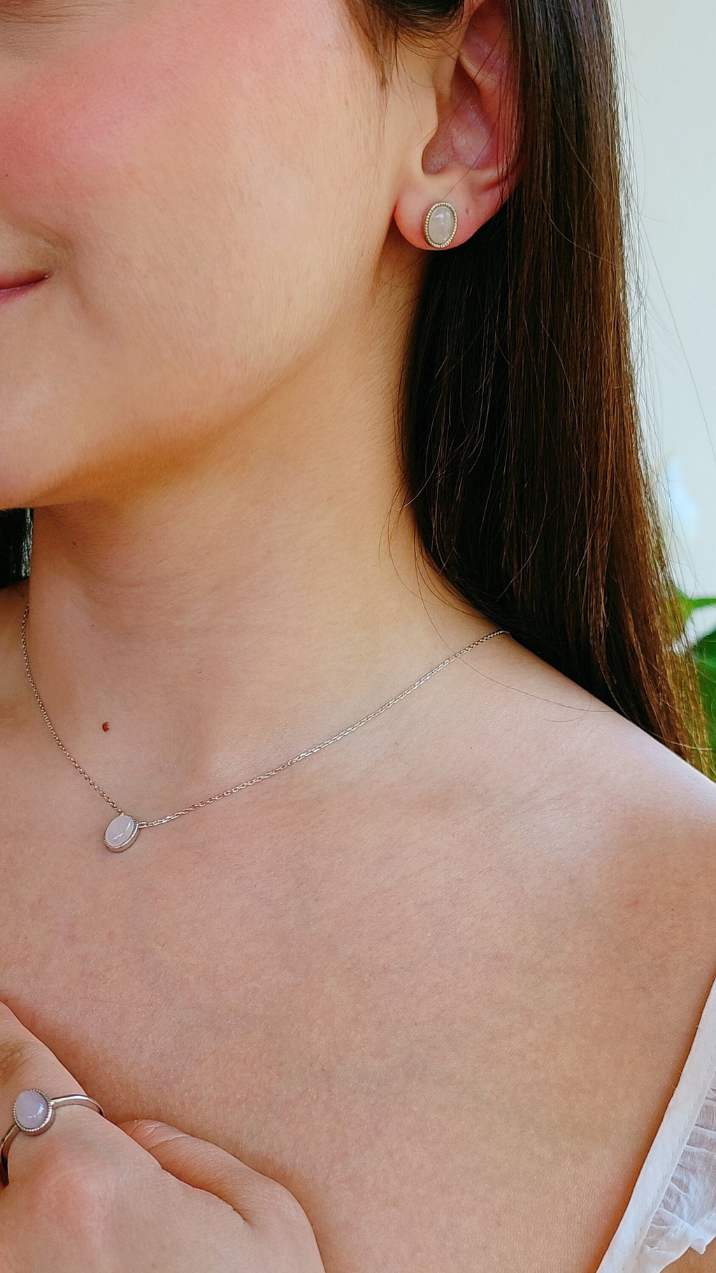 Rose Quartz Earrings – Sterling Silver