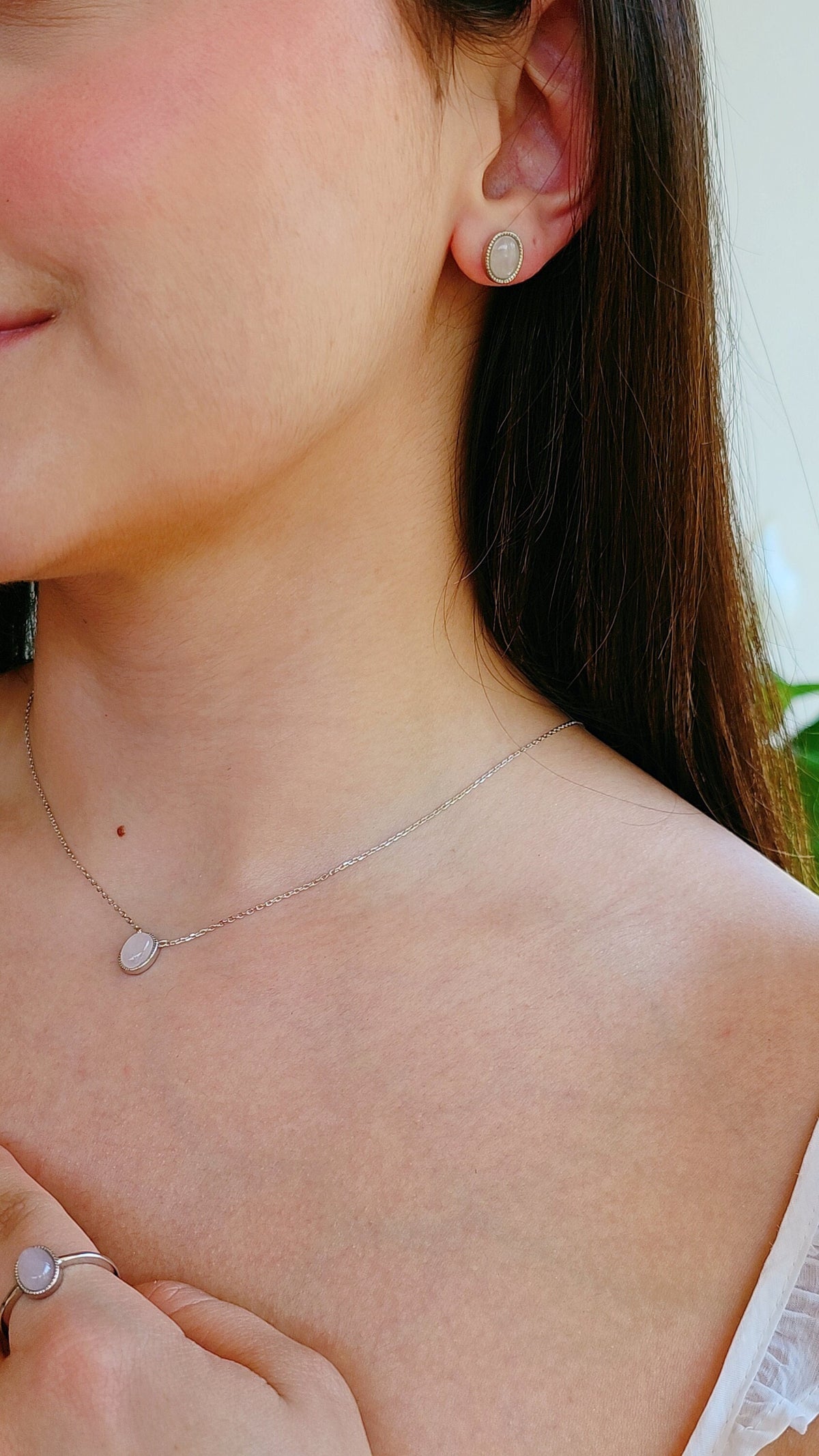 Rose Quartz Earrings – Sterling Silver
