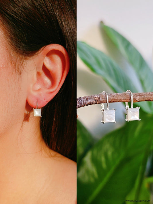 Pink Mother of Pearl Studs Earrings