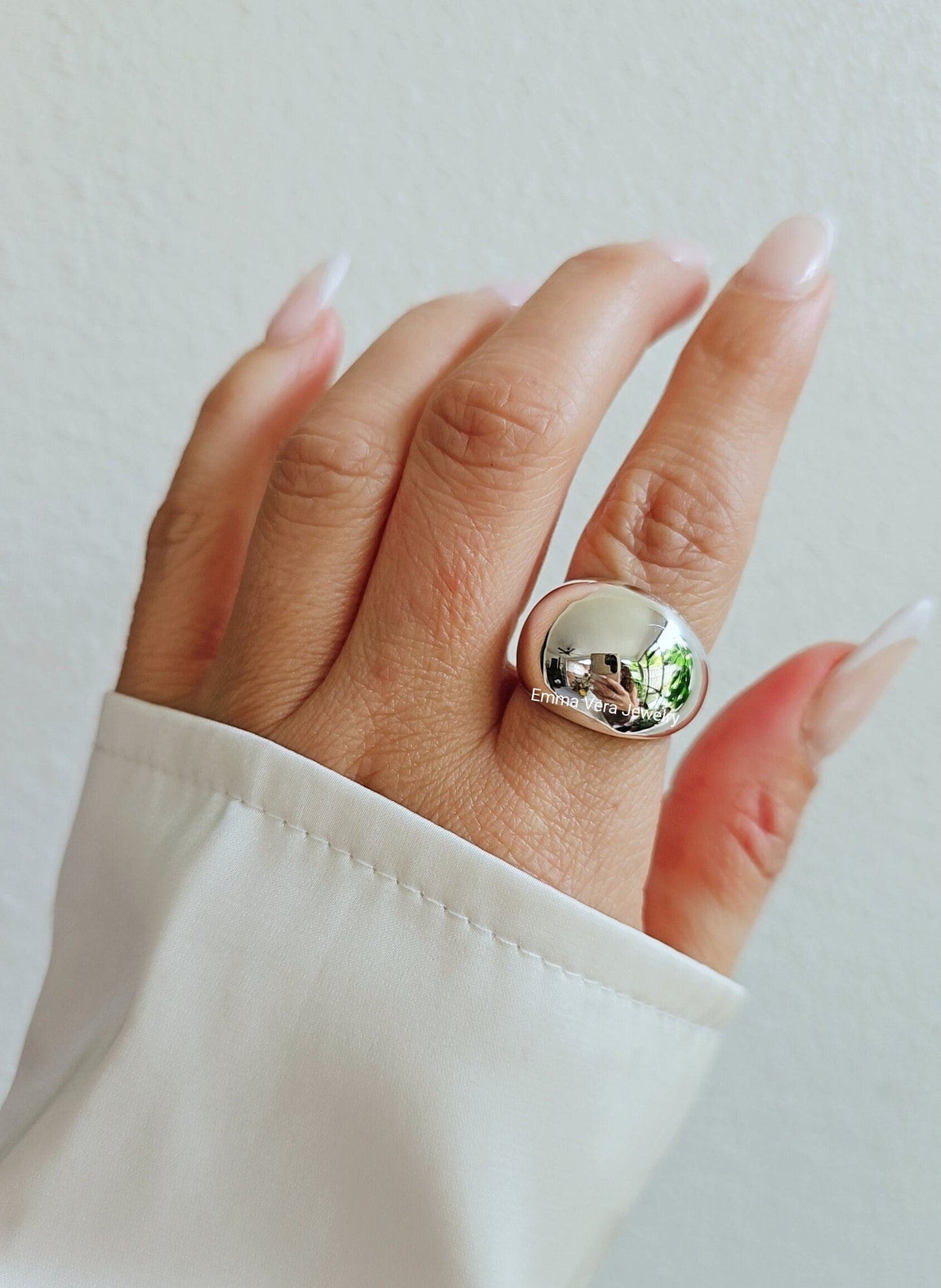 Large Sterling Silver Dome Ring