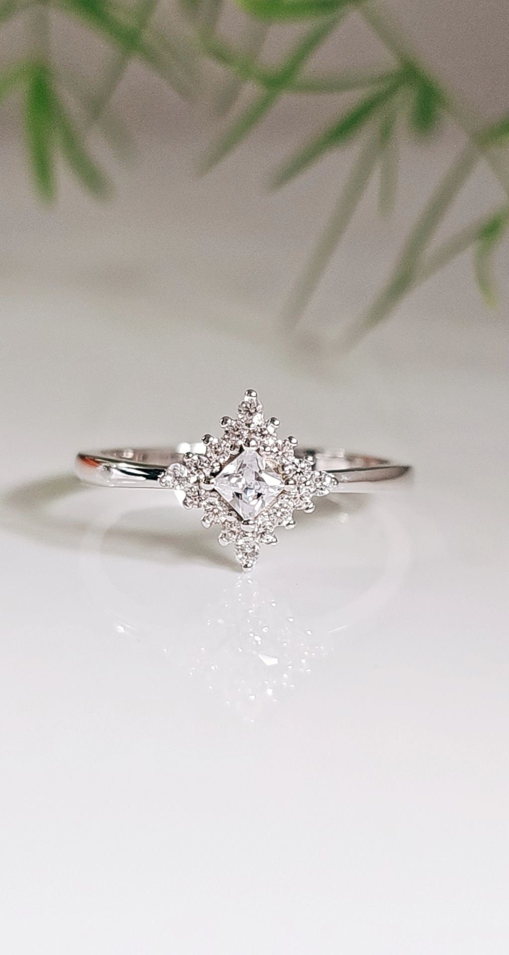Princess Cut Wedding Ring – 925 Sterling Silver