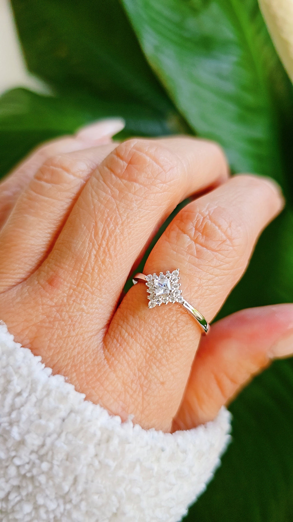 Princess Cut Wedding Ring – 925 Sterling Silver