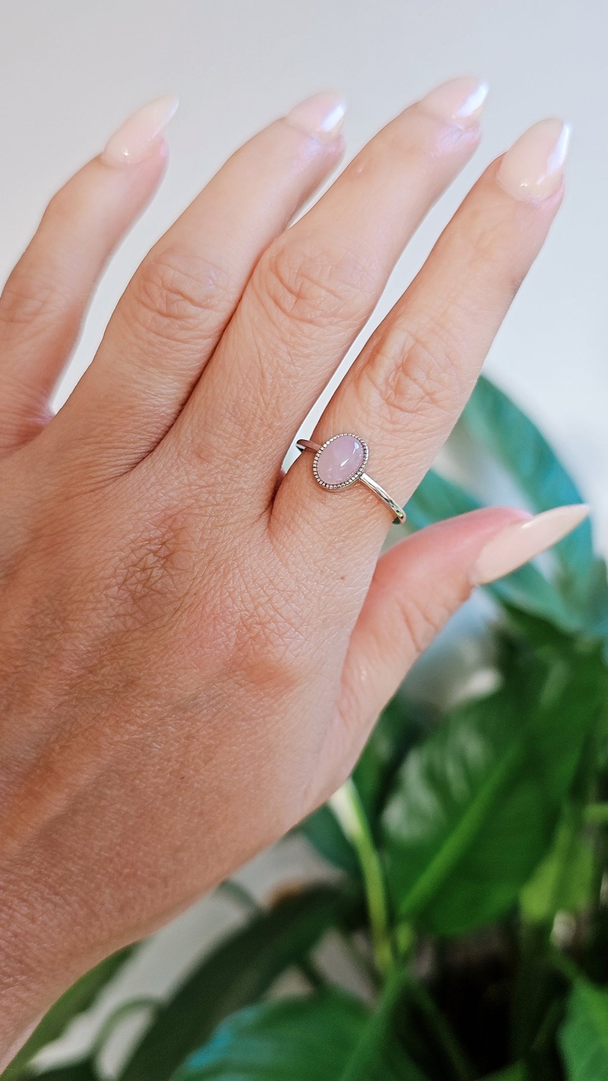 Rose Quartz Ring – Sterling Silver