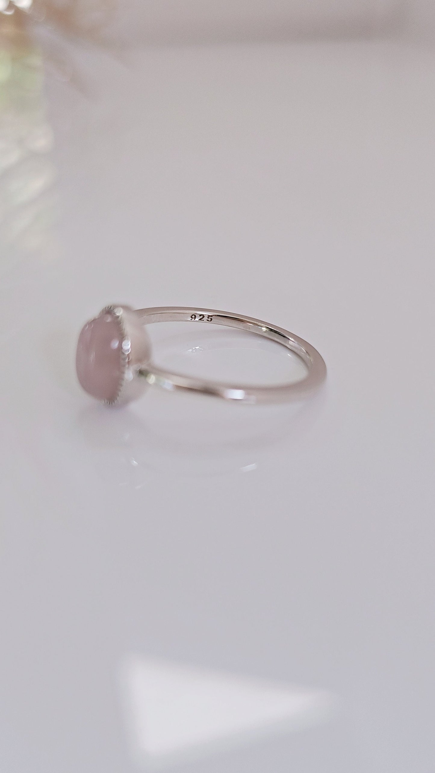 Sterling Silver Rose Quartz Ring, Stone of Love, Rose Quartz Jewelry, Graduation Gift, Gift Ideas, Non tarnish jewelry